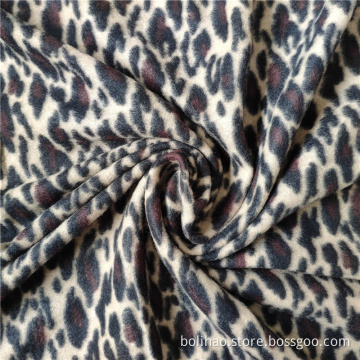 Cheetah Printed Brushed Polar Fleece Fabric